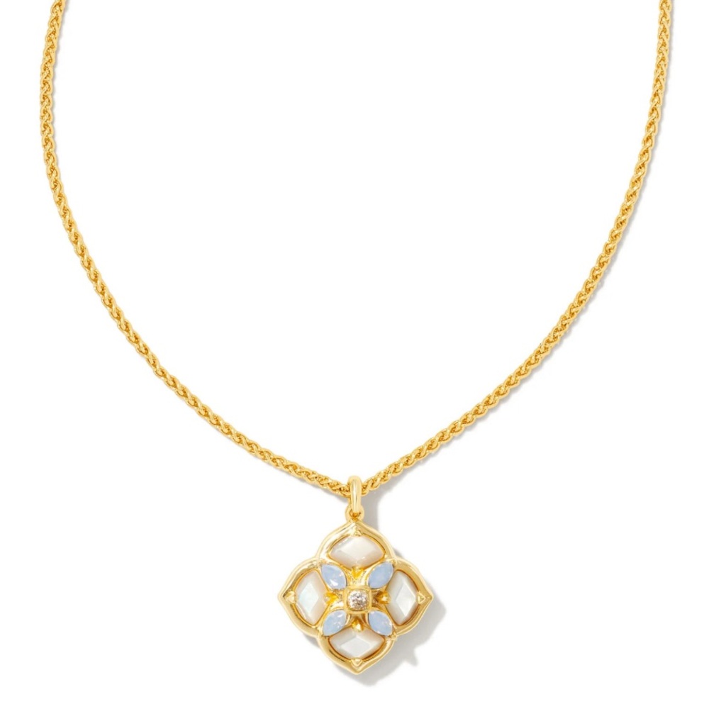 Excellent condition Kendra Scott Dira stone gold pendant necklace